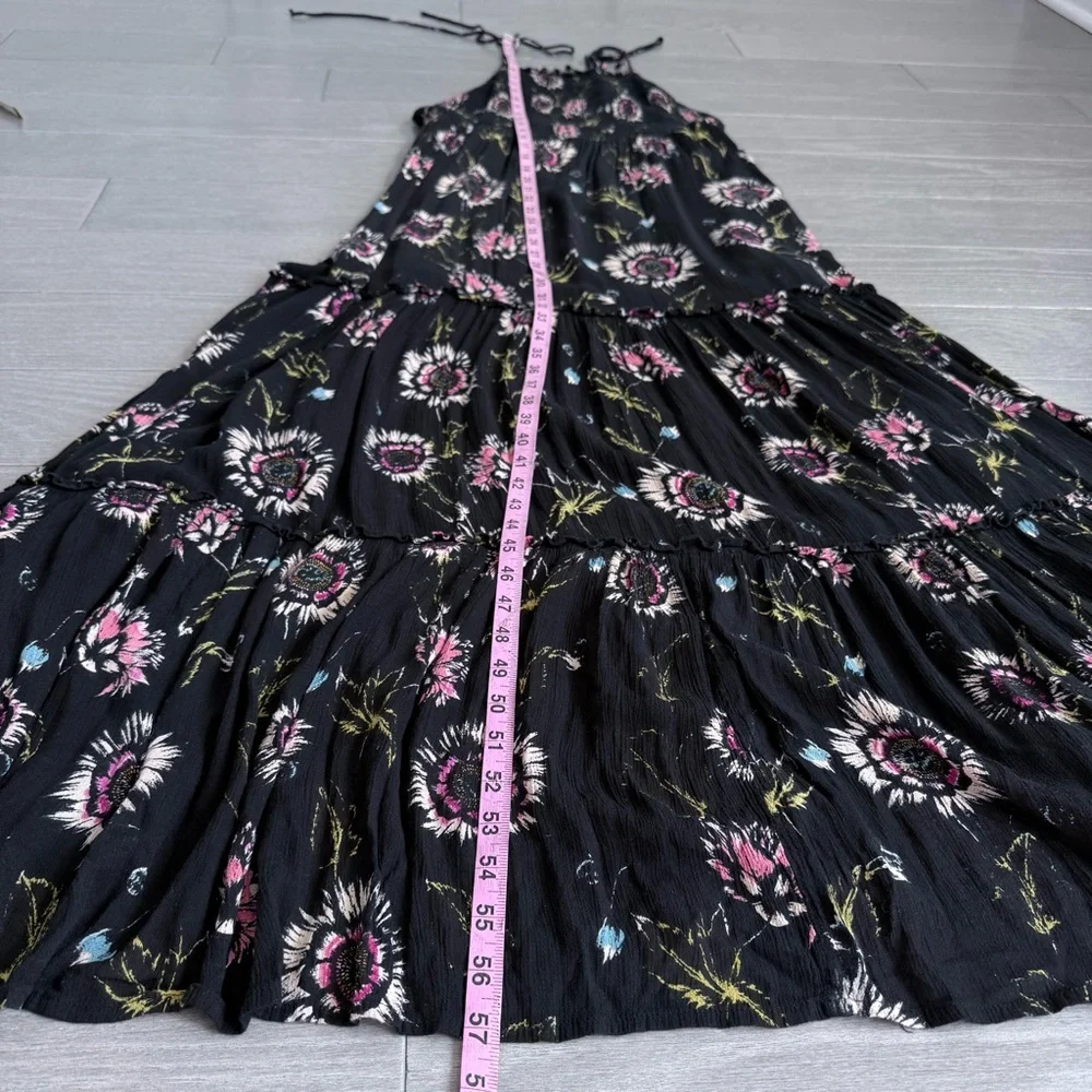 Free People Garden Party Floral Maxi Dress L Boho Smocked Tiered A-Line Romantic - Picture 16 of 16